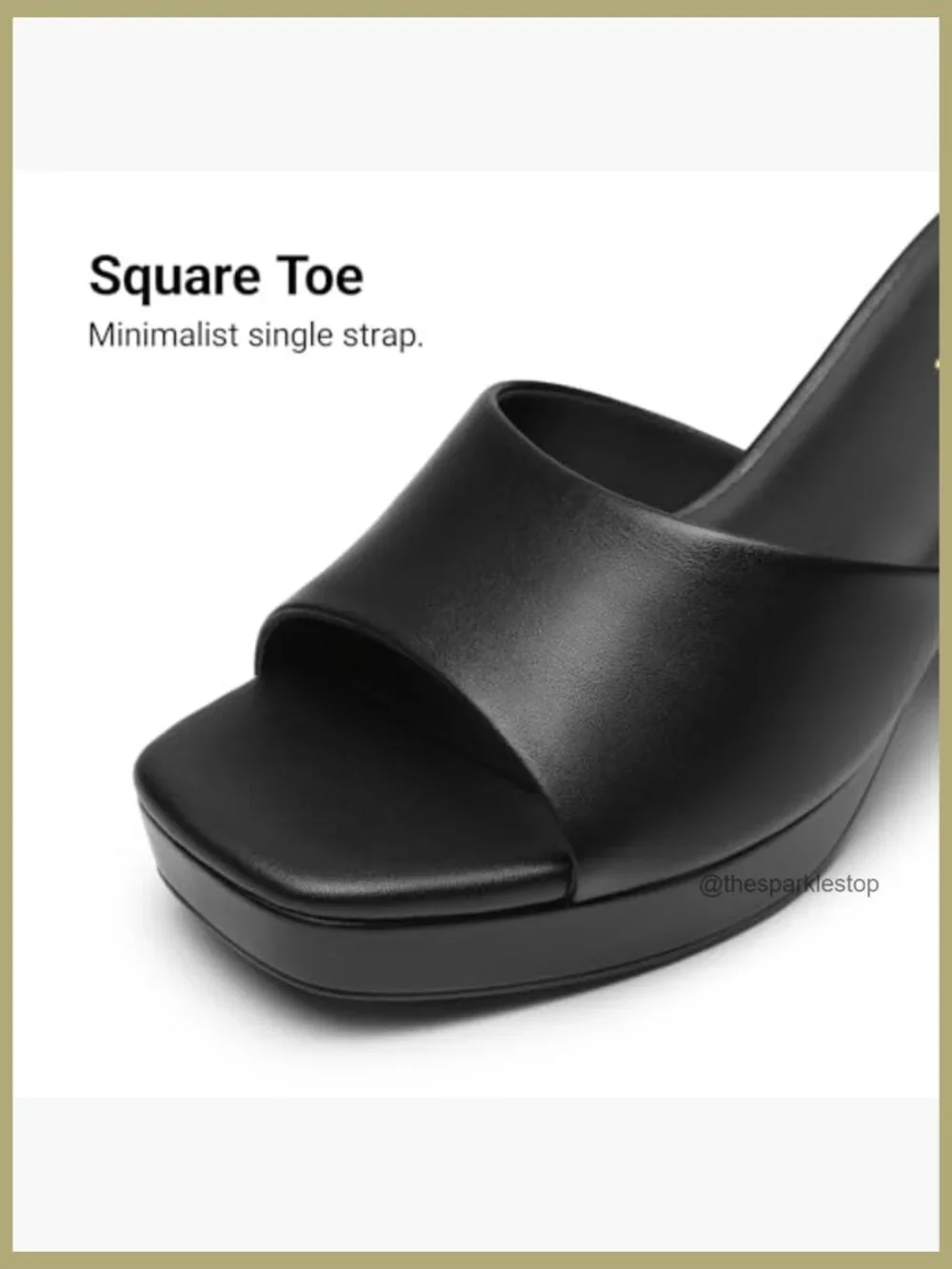 Platform Block Heel Mule Sandals, Square Toe Ankle Strap Slip On Comfortable